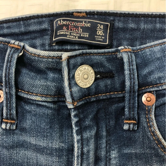 Abercrombie & Fitch Simone High Rise Ankle Jeans Multicolor Stripe Women’s 24 0 - Picture 5 of 9